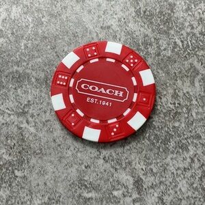 Coach Collectible Red and White Poker Chip
